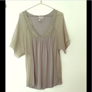 SAINS beautiful silk blouse in a soft aqua shade